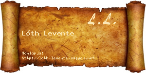 Lóth Levente névjegykártya
